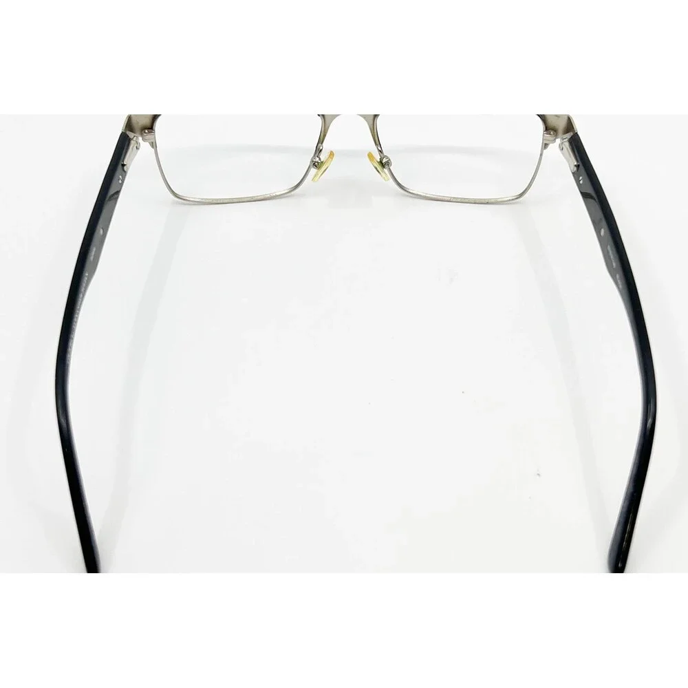Alexander Julian Eyeglass Frames Mens Black Silver Rectangular 52-16-140